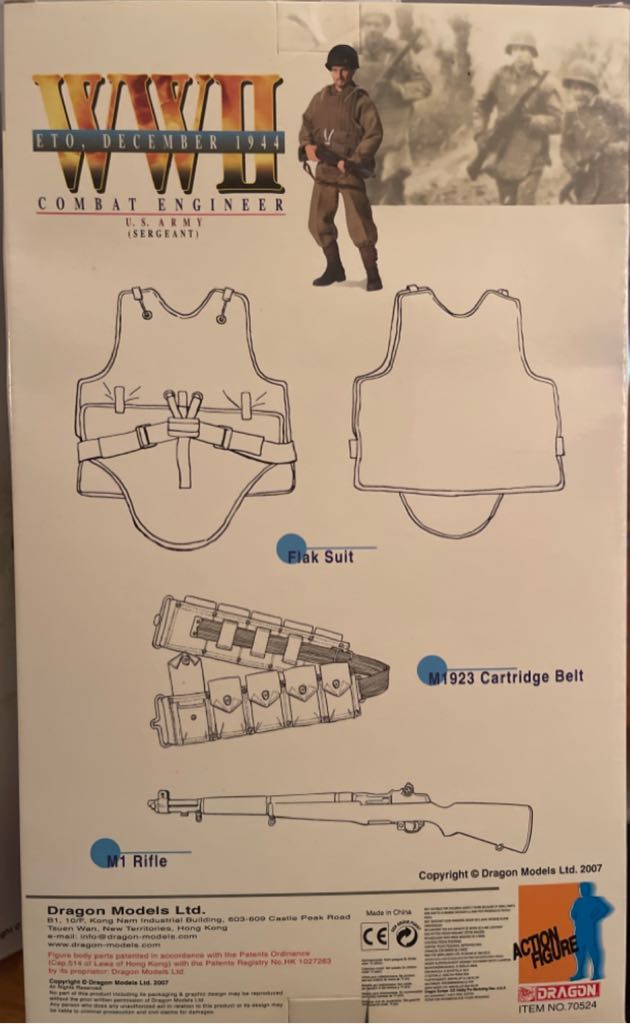 WWII Combat Engineer U.S. Army Sergeant - Dragon Models (Army) action figure collectible [Barcode 089195705242] - Main Image 2