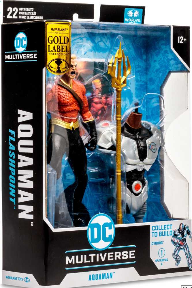 McFarlane DC Multiverse Aquaman (Flashpoint) Cyborg BAF Gold Label - McFarlane Toys (Flashpoint) action figure collectible [Barcode 787926156416] - Main Image 3