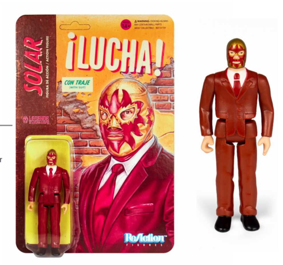 Super7 Reaction Legends Lucha Libre! Solar With Suit  action figure collectible [Barcode 811169030797] - Main Image 3