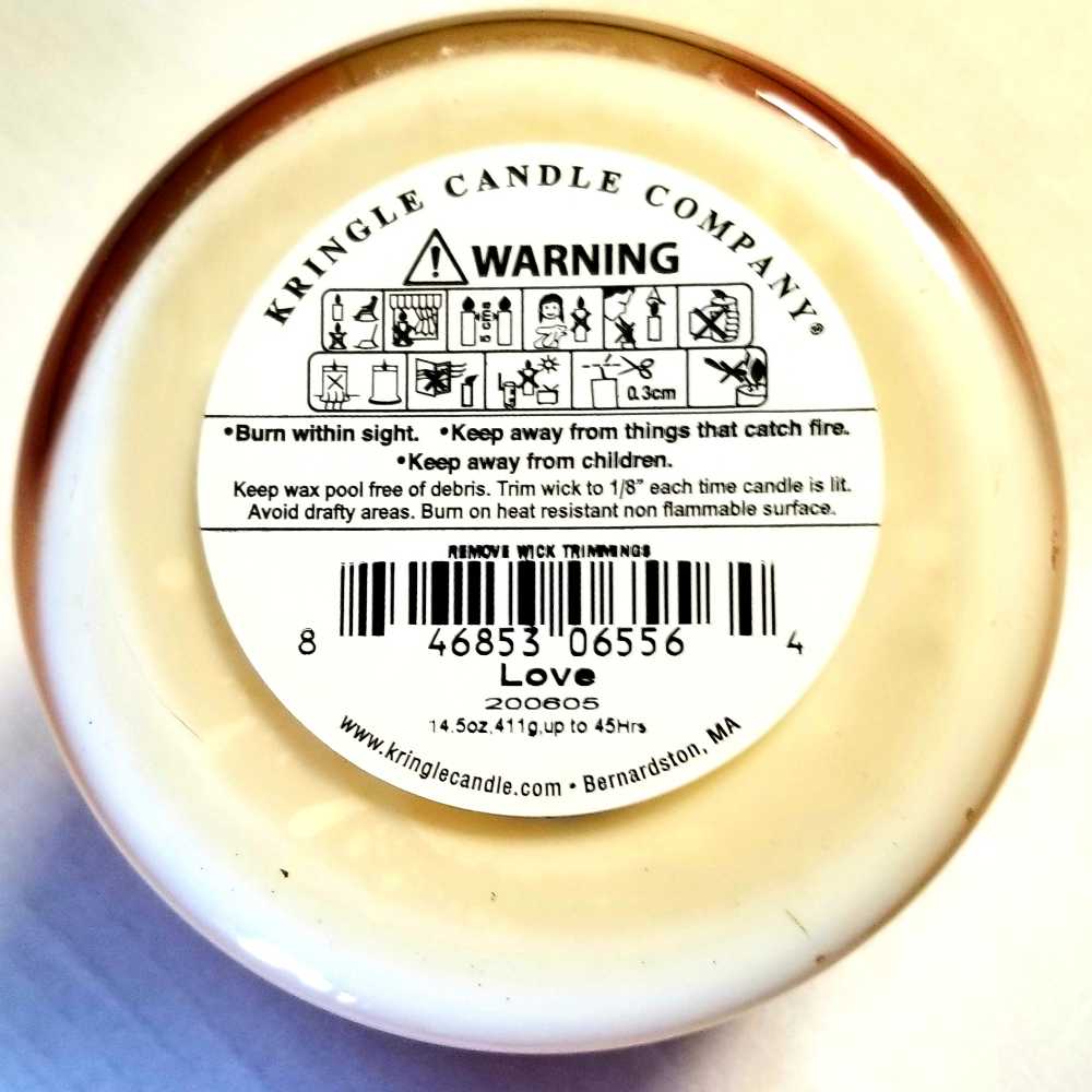 CANDLE: Valentine’s Day Kringle Candle Zen LOVE 2020 - Kringle Candle (Valentine’s Day Candles) action figure collectible [Barcode 846853065564] - Main Image 2