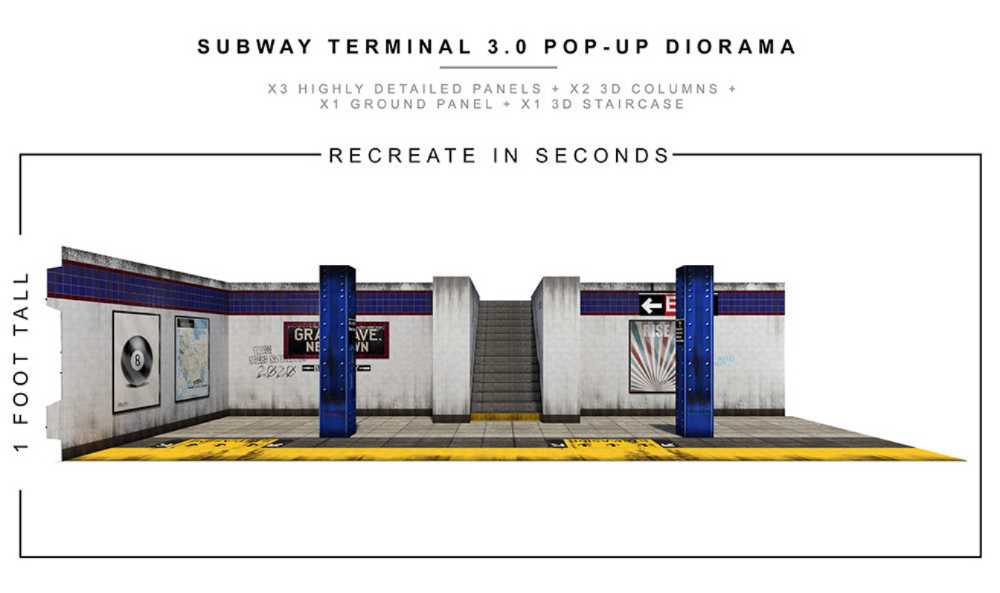Subway Terminal 3.0 Pop-up Diorama - Extreme Sets Inc. (Diorama) action figure collectible [Barcode 852155007836] - Main Image 2