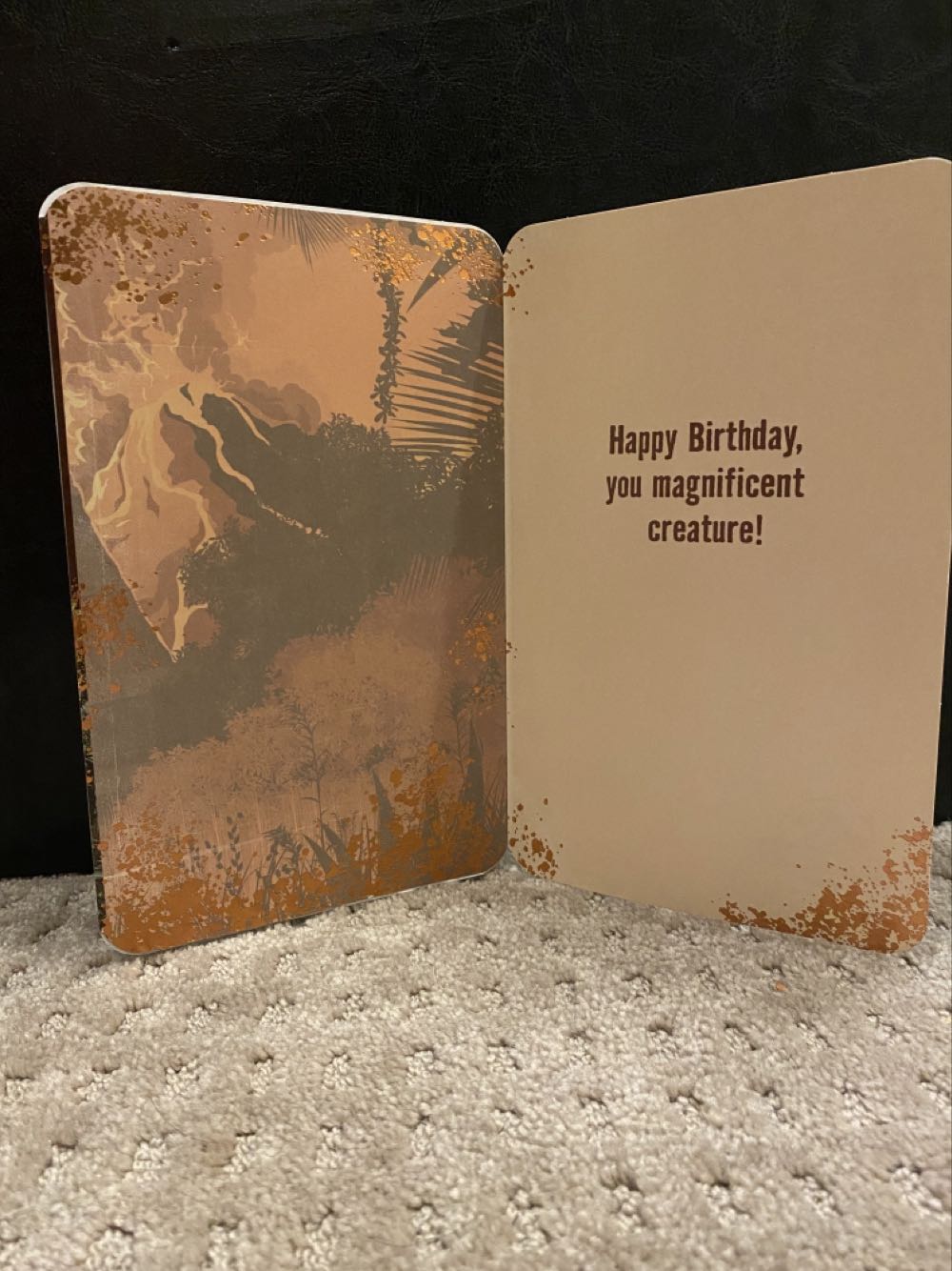 Jurassic World Tyrannosaurus Rex Volcano Birthday Card - American Greetings (Jurassic World) action figure collectible [Barcode 605030559513] - Main Image 2