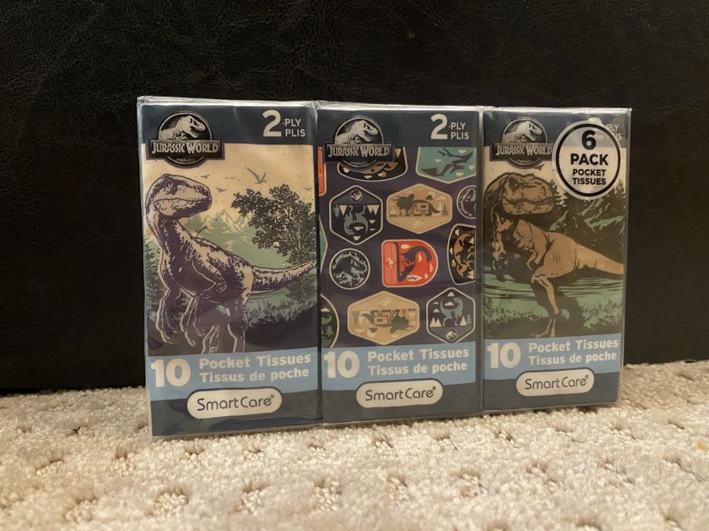Jurassic World 6 Pack Pocket Tissues - Smartcare (Jurassic World) action figure collectible [Barcode 850002951554] - Main Image 2