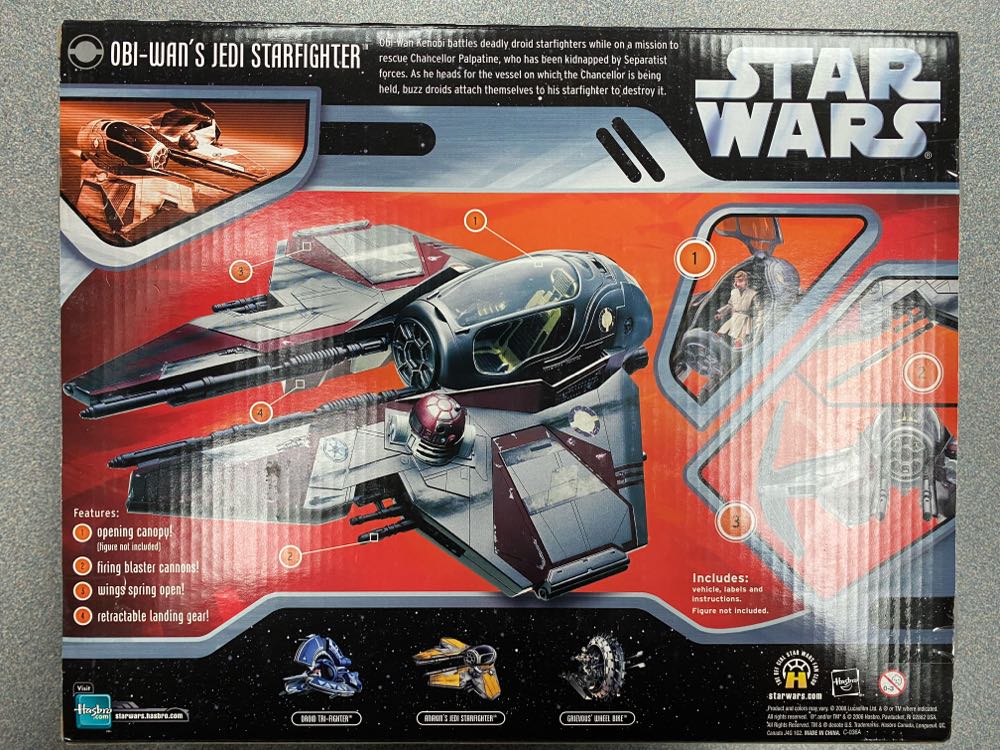 Obi-Wan’s Jedi Starfighter (Coruscant) - Hasbro (Star Wars - The Saga Collection) action figure collectible [Barcode 076930853450] - Main Image 2
