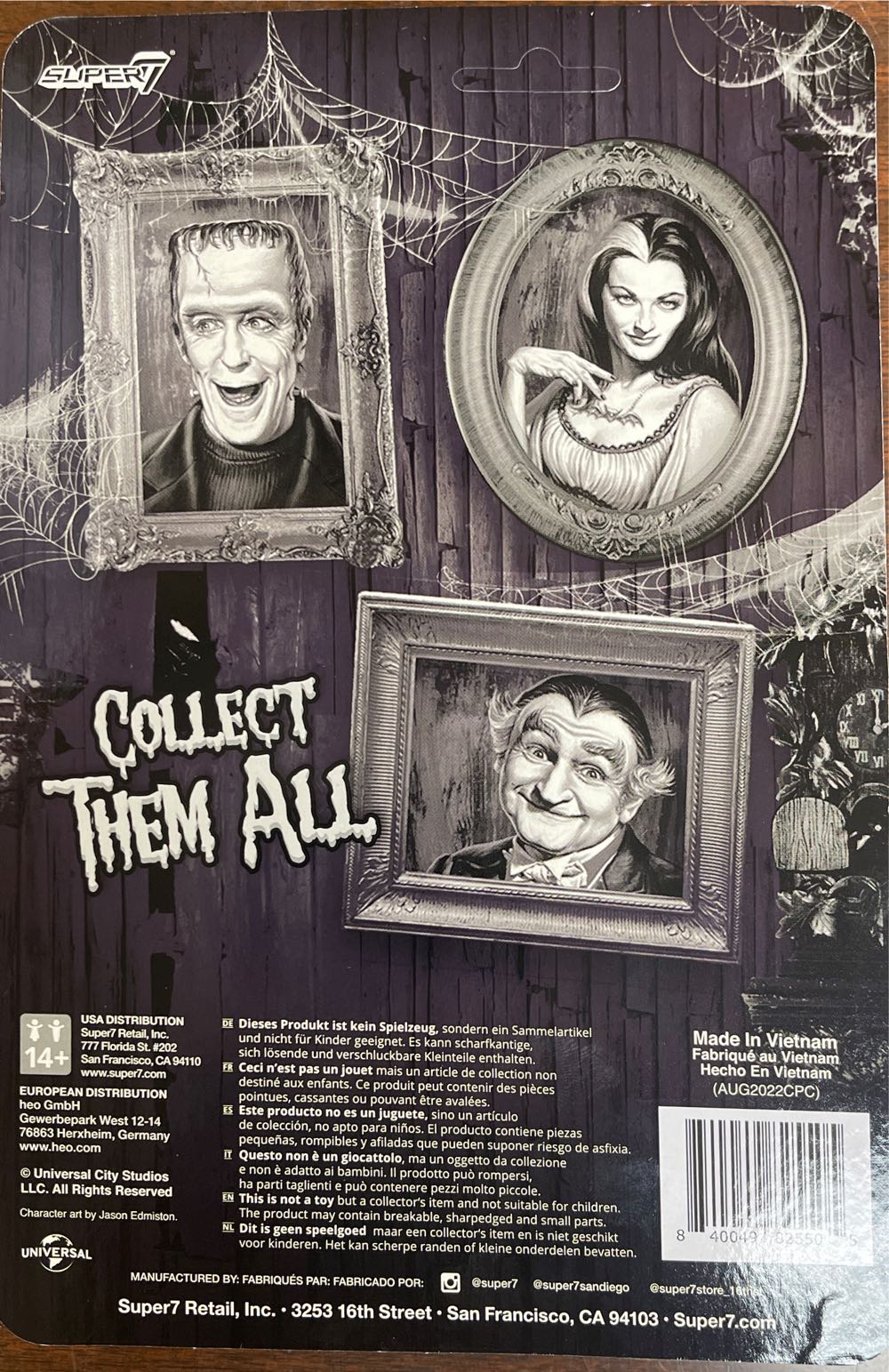 Munsters Lily Munster Grayscale - Super 7 action figure collectible [Barcode 840049825505] - Main Image 2