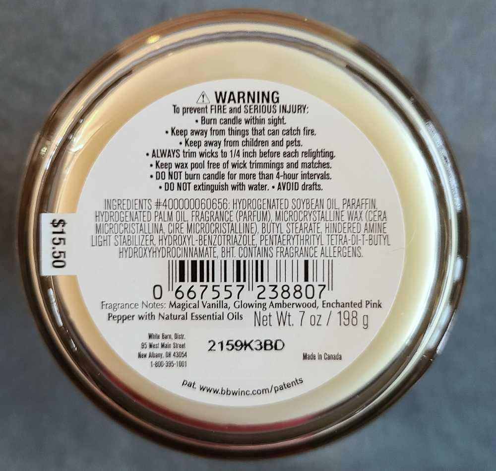 CANDLE: Halloween Bath & Bodyworks Wicked Vanilla Woods Single Wick 2022 - Bath & Bodyworks Candle (Halloween Candles) action figure collectible - Main Image 2