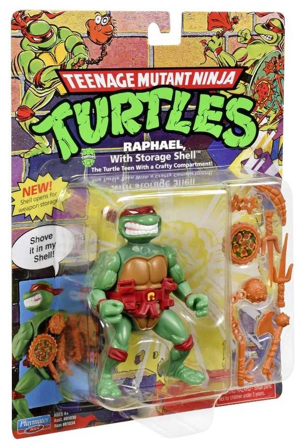 Raphael with Storage Shell (2023 Reissue) - Playmates Toys (TMNT Classic Storage Shell (Reissue)) action figure collectible [Barcode 043377810346] - Main Image 3