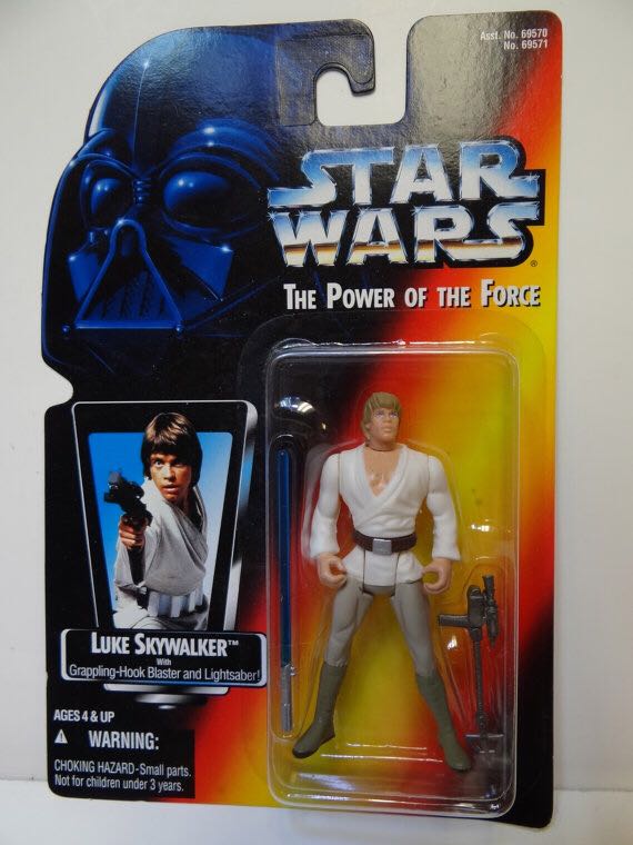 * Loose Luke Skywalker + Grappling Hook Short Lightsaber - Hasbro (POTF RED CARDED SHORT LIGHTSABER) action figure collectible - Main Image 2