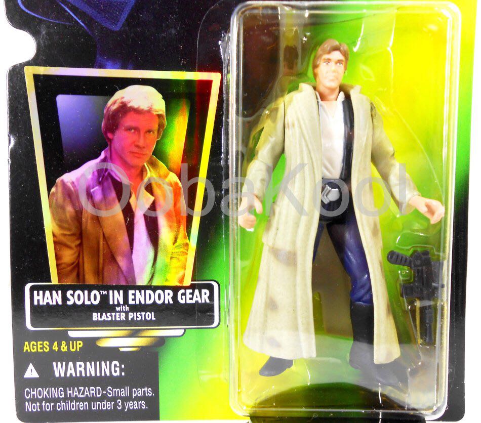 Han Solo (Endor Gear)(Blue Pants) - Hasbro (Star Wars: Power Of The Force) action figure collectible [Barcode 798627382424] - Main Image 2