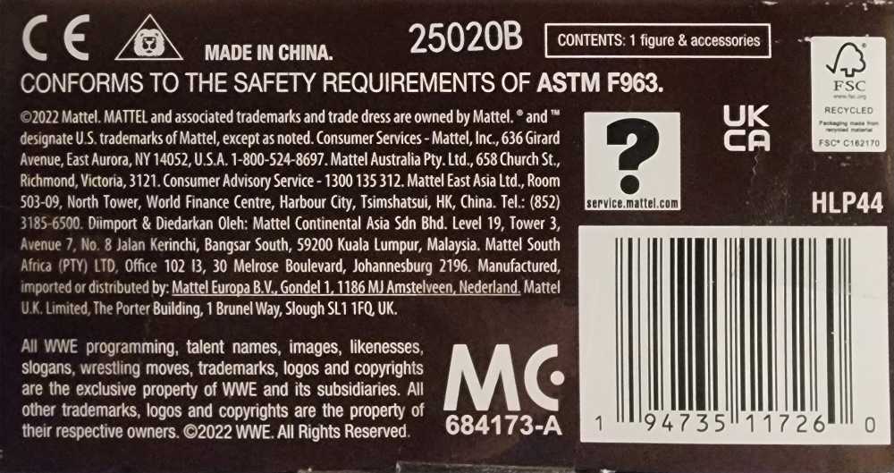 WWE Elite Legends Collection Ken Shamrock - Elite Legends Series 17 - Mattel Wwe (Wwe Elite) action figure collectible [Barcode 194735117260] - Main Image 3