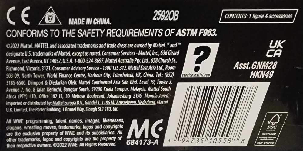 Roman Reigns - City - Thugs (Thug) action figure collectible [Barcode 194735105588] - Main Image 4