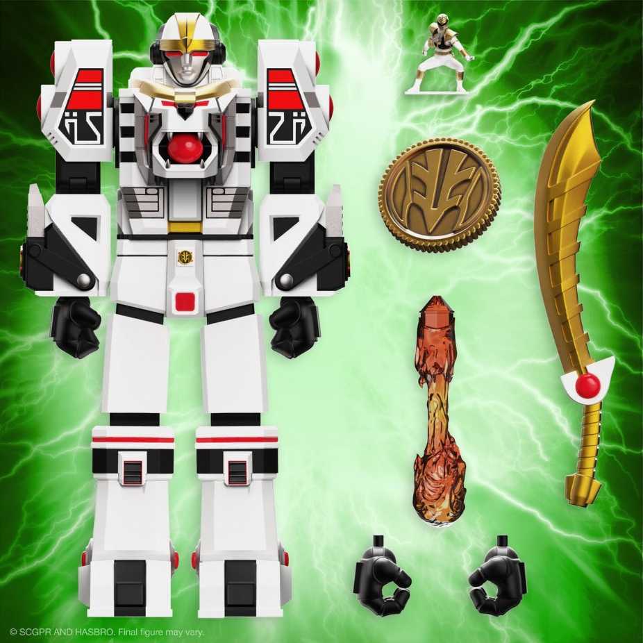 Mighty Morphin Power Rangers White Tigerzord Warrior Mode VHS Action Figure - Hasbro action figure collectible [Barcode 5010993977611] - Main Image 3