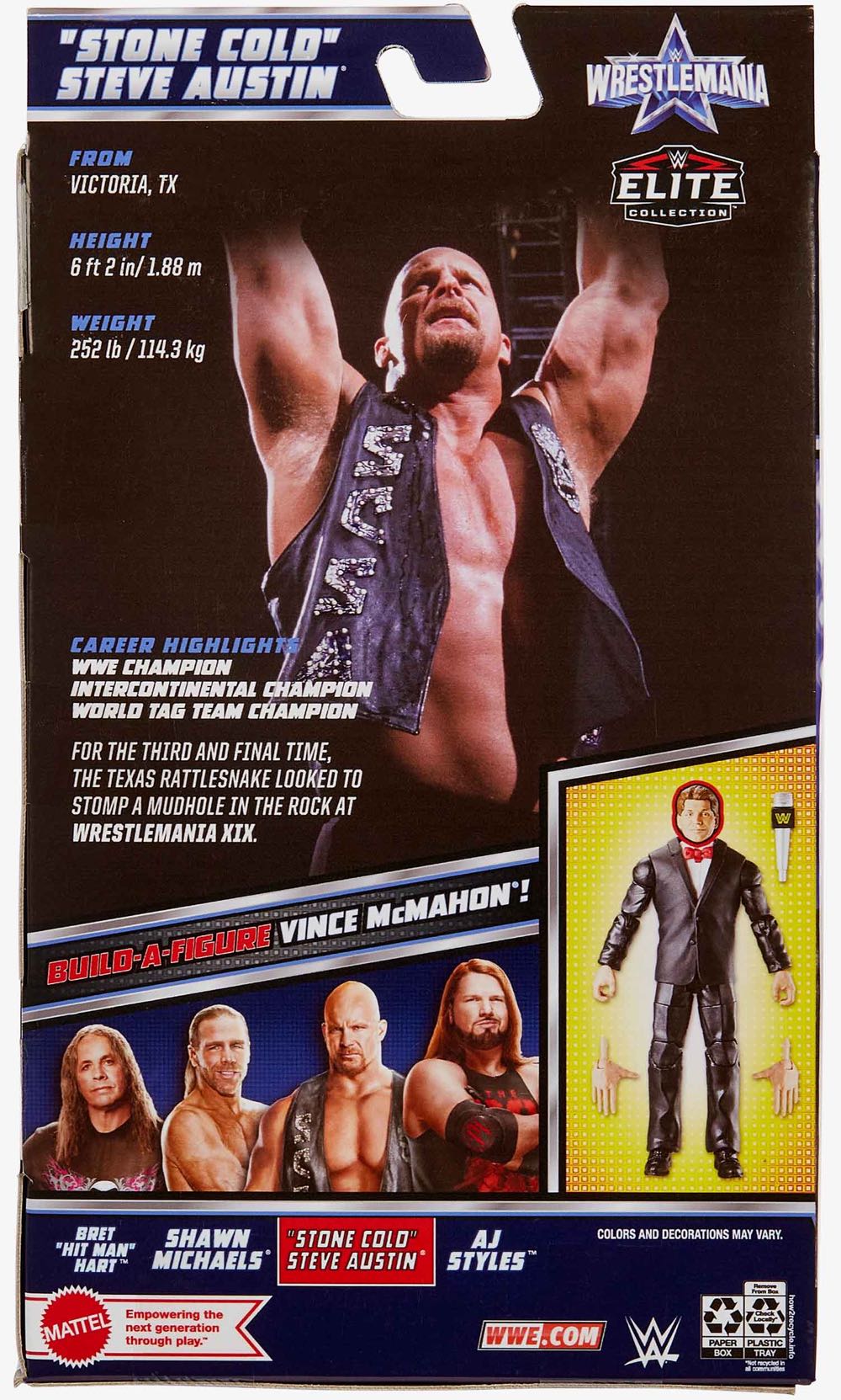 Stone Cold Steve Austin - WWE Mattel (WWE Elite Wrestlemania 38 (2022)) action figure collectible - Main Image 2