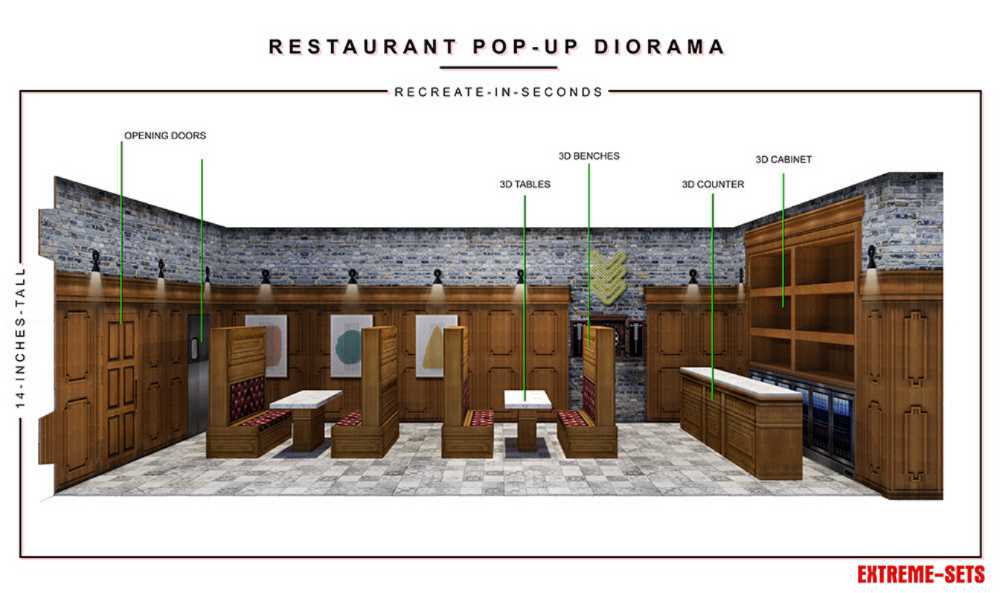 Resturant 1/12 Diorama - Extreme Sets Inc. (Diorama) action figure collectible [Barcode 850033280272] - Main Image 2