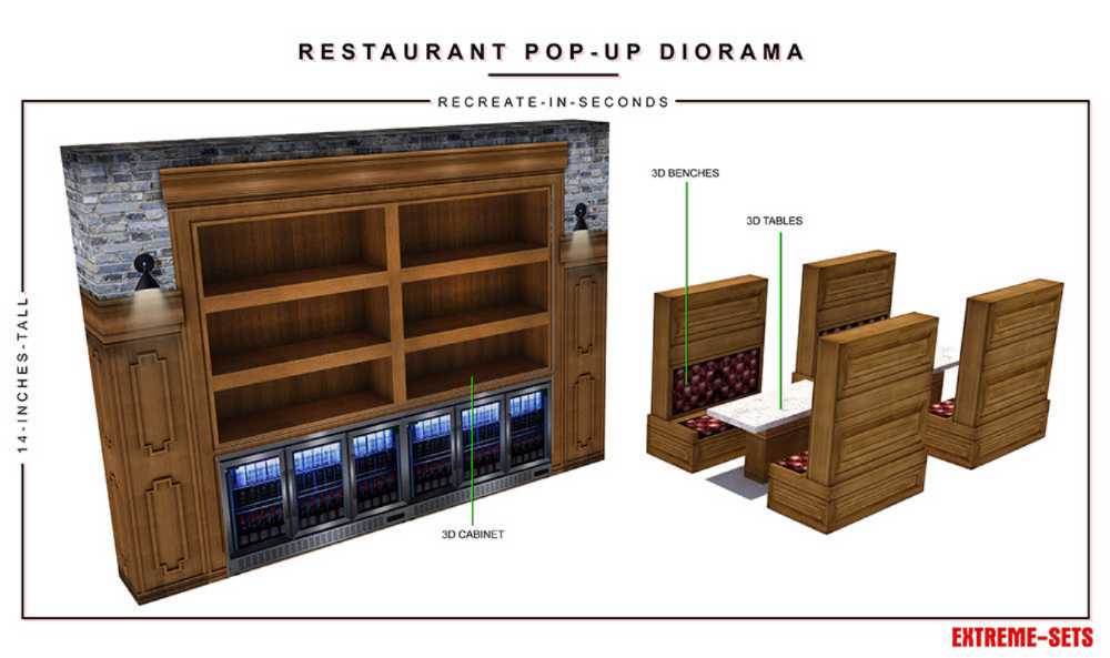 Resturant 1/12 Diorama - Extreme Sets Inc. (Diorama) action figure collectible [Barcode 850033280272] - Main Image 3