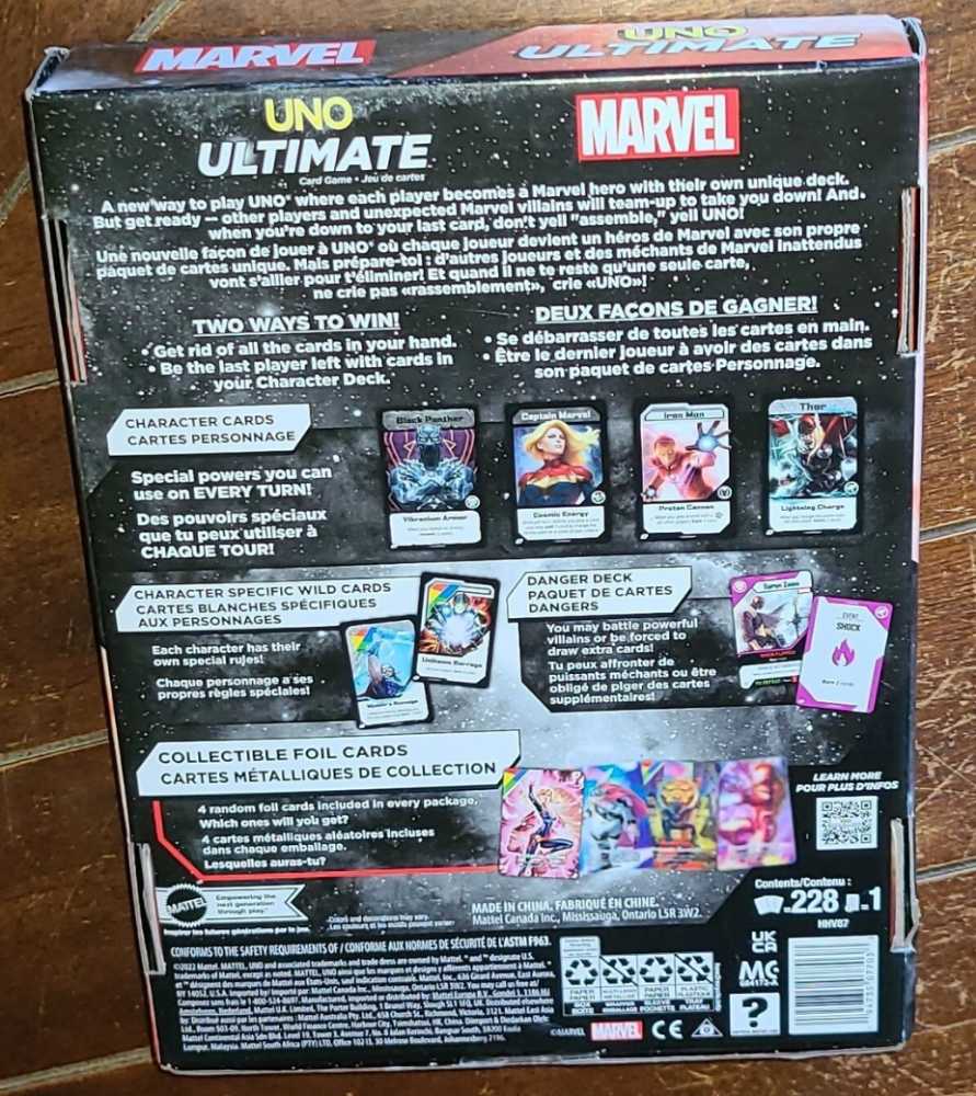 2022 Uno Ultimate Marvel Card Game With 4 Collectible Foil Cards Character-themed Decks & Special Rules   action figure collectible [Barcode 194735077038] - Main Image 2