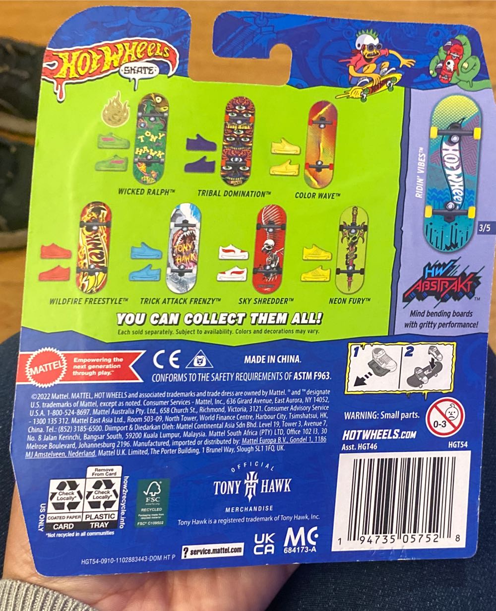 Hot Wheels Skate Tony Hawk Ridin’ Vibes Hgt54  action figure collectible [Barcode 194735057528] - Main Image 2