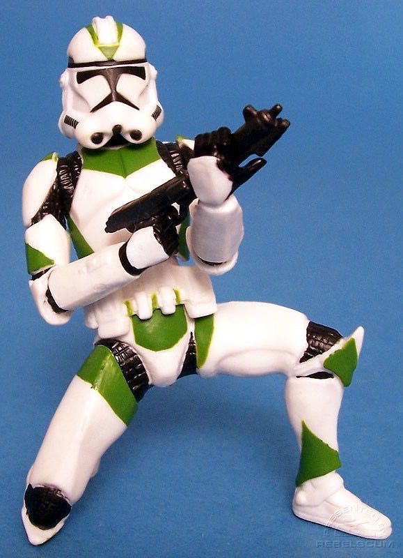 Clone Trooper (Green) Kneeling - Hasbro (Star Wars - Revenge Of The Sith) action figure collectible [Barcode 653569039792] - Main Image 3