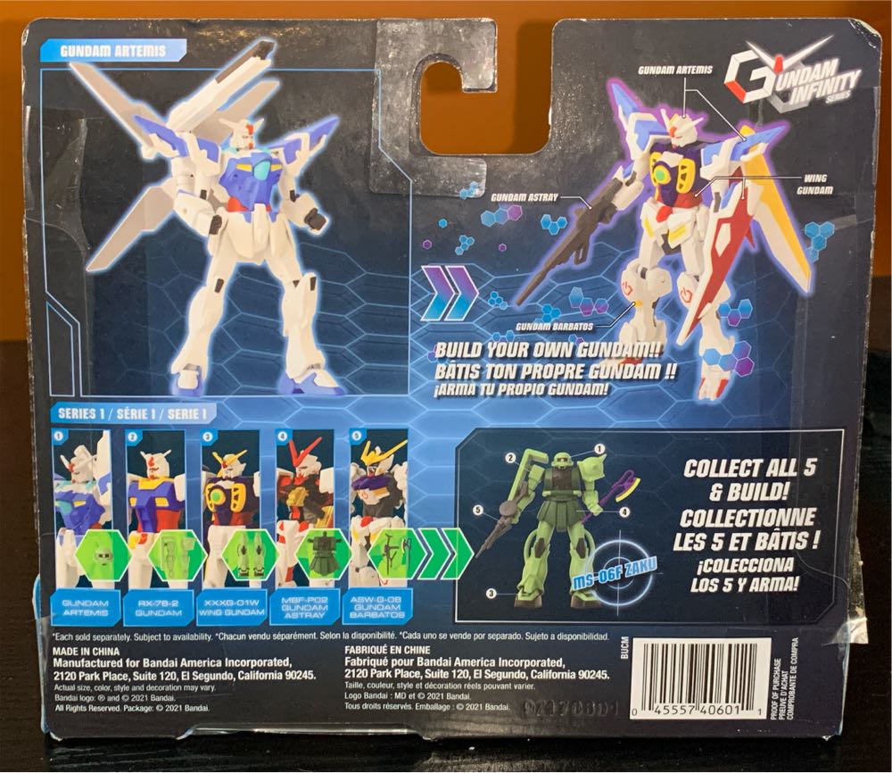 Bandai America Gundam Infinity 4.5 Gundam Artemis Action Figure - Ban Dai (Gundam Battle: Gunpla Warfare) action figure collectible [Barcode 045557406011] - Main Image 3