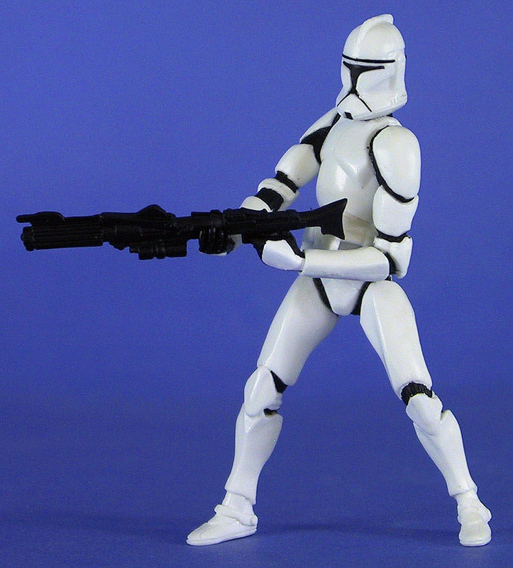 Clone Trooper Army (Red Captain) - Hasbro (Star Wars - The Clone Wars 2003 Realistic) action figure collectible [Barcode 076930849873] - Main Image 3