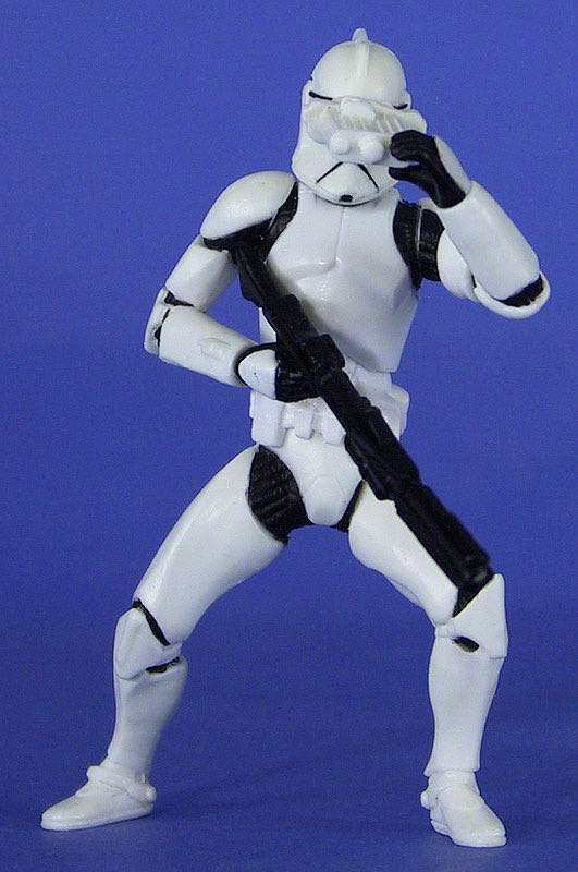 Clone Trooper Army (Green Sergeant) - Hasbro (Star Wars - The Clone Wars 2003 Realistic) action figure collectible [Barcode 076930849873] - Main Image 2