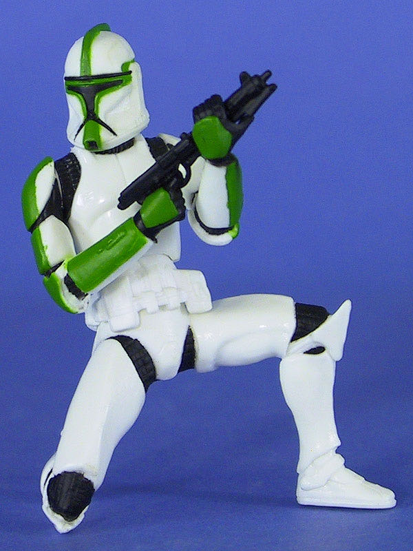 Clone Trooper Army (Green Sergeant) - Hasbro (Star Wars - The Clone Wars 2003 Realistic) action figure collectible [Barcode 076930849873] - Main Image 3