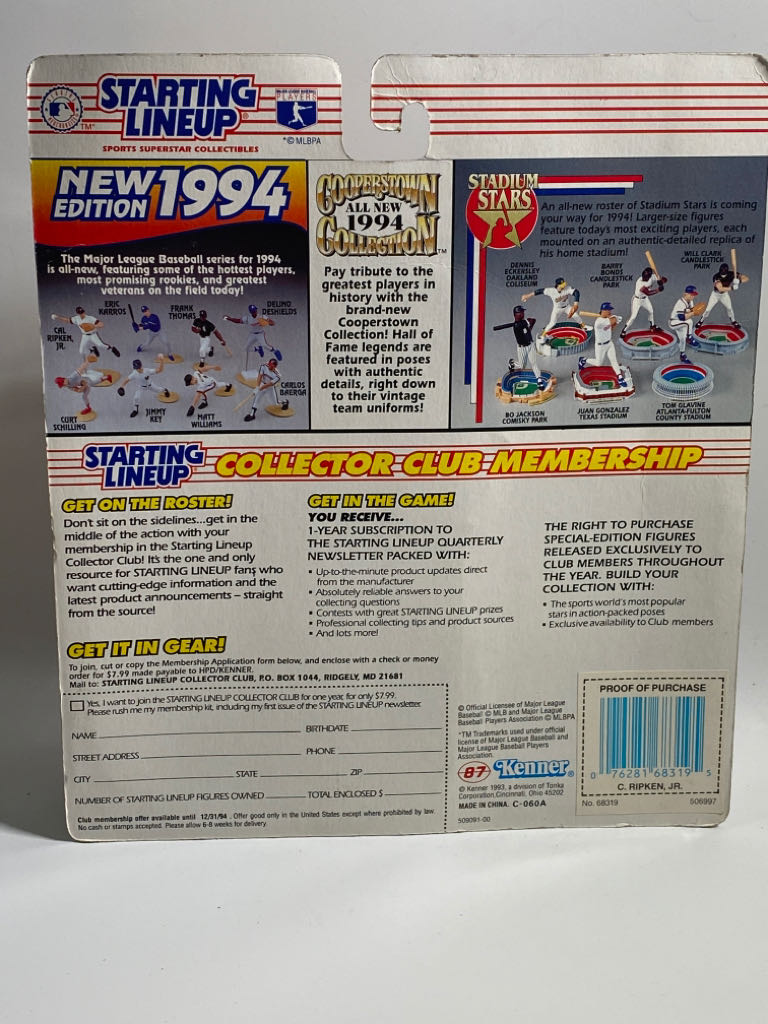 Cal Ripken Jr. - Hasbo / Kenner (Baseball) action figure collectible [Barcode 076281683195] - Main Image 2