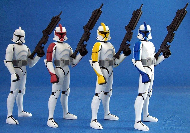 Clone Wars: Clone Trooper (Lieutenant) - Hasbro (Star Wars - The Clone Wars (Animated)) action figure collectible [Barcode 653569054030] - Main Image 3