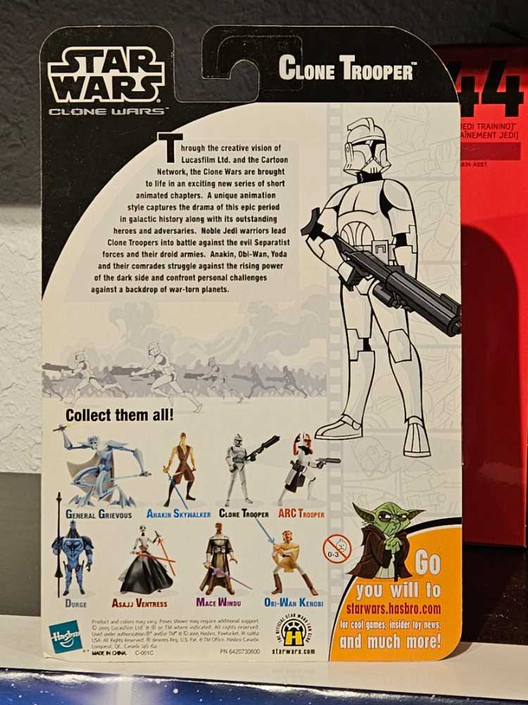 Clone Trooper (Red) (Captain) - Star Wars (Clone Wars Animated) - Hasbro (Star Wars) action figure collectible [Barcode 653569054030] - Main Image 4