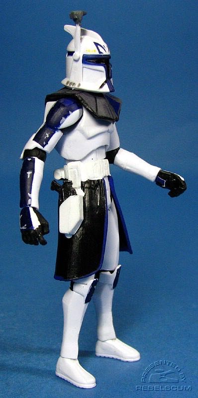 Captain Rex (Clean Armor, Battle-Damaged Stripes) - Hasbro (Star Wars - The Clone Wars 2008) action figure collectible [Barcode 653569325819] - Main Image 3