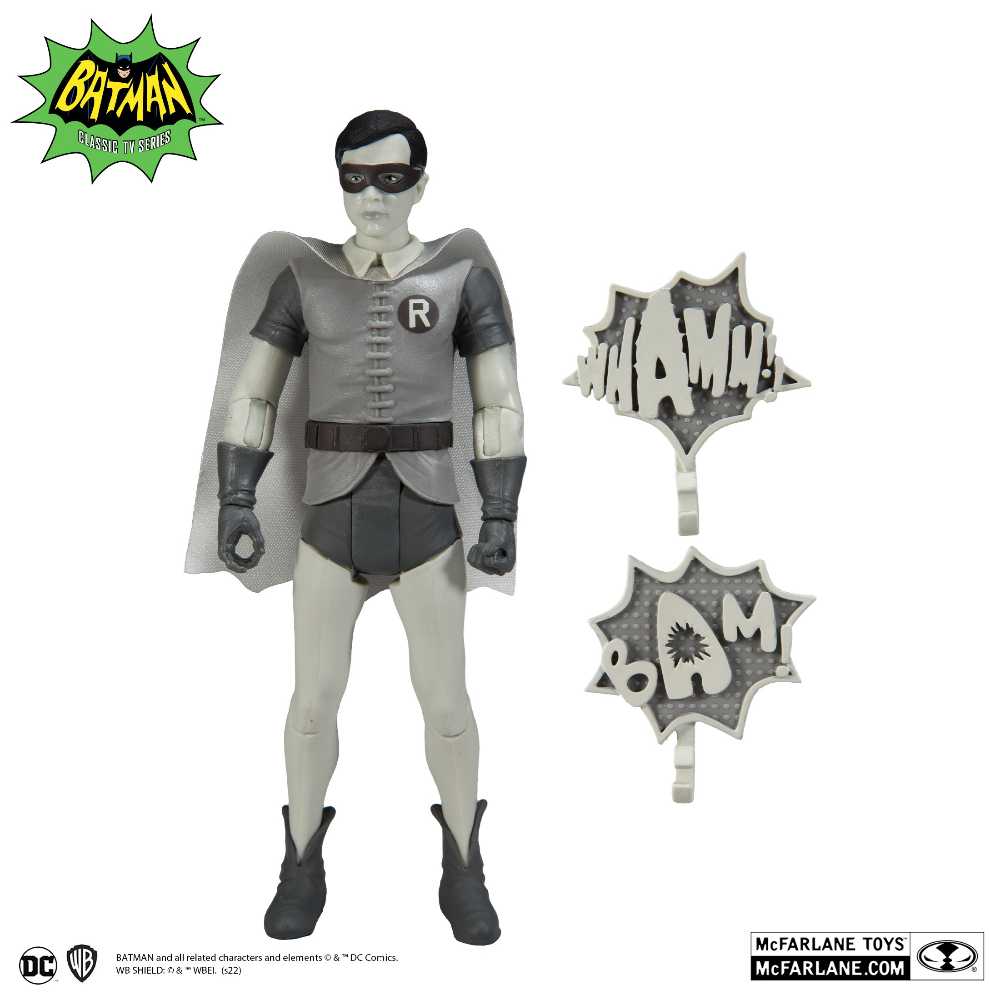 Batman Classic TV Series - Robin (Black & White Variant) - McFarlane Toys (Batman ‘66) (DC) action figure collectible [Barcode 787926150520] - Main Image 3
