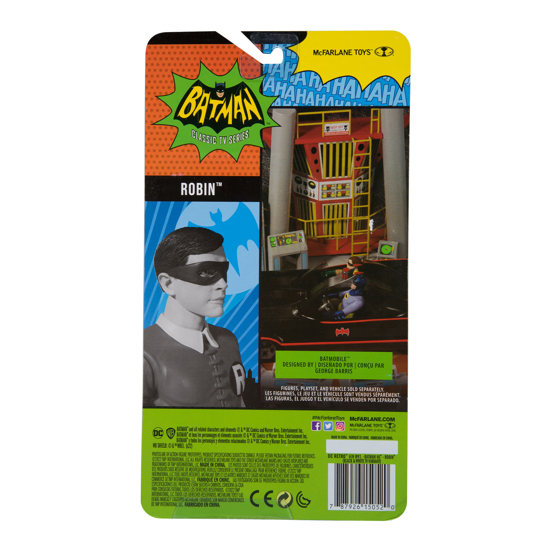 Batman Classic TV Series - Robin (Black & White Variant) - McFarlane Toys (Batman ‘66) (DC) action figure collectible [Barcode 787926150520] - Main Image 4