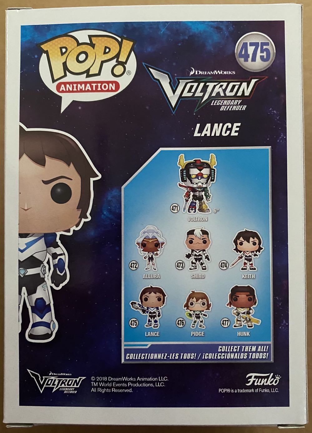 Pop! Animation (Voltron Legendary Defender): #475 Lance - Funko (Voltron Legendary Defender) action figure collectible [Barcode 889698341981] - Main Image 3