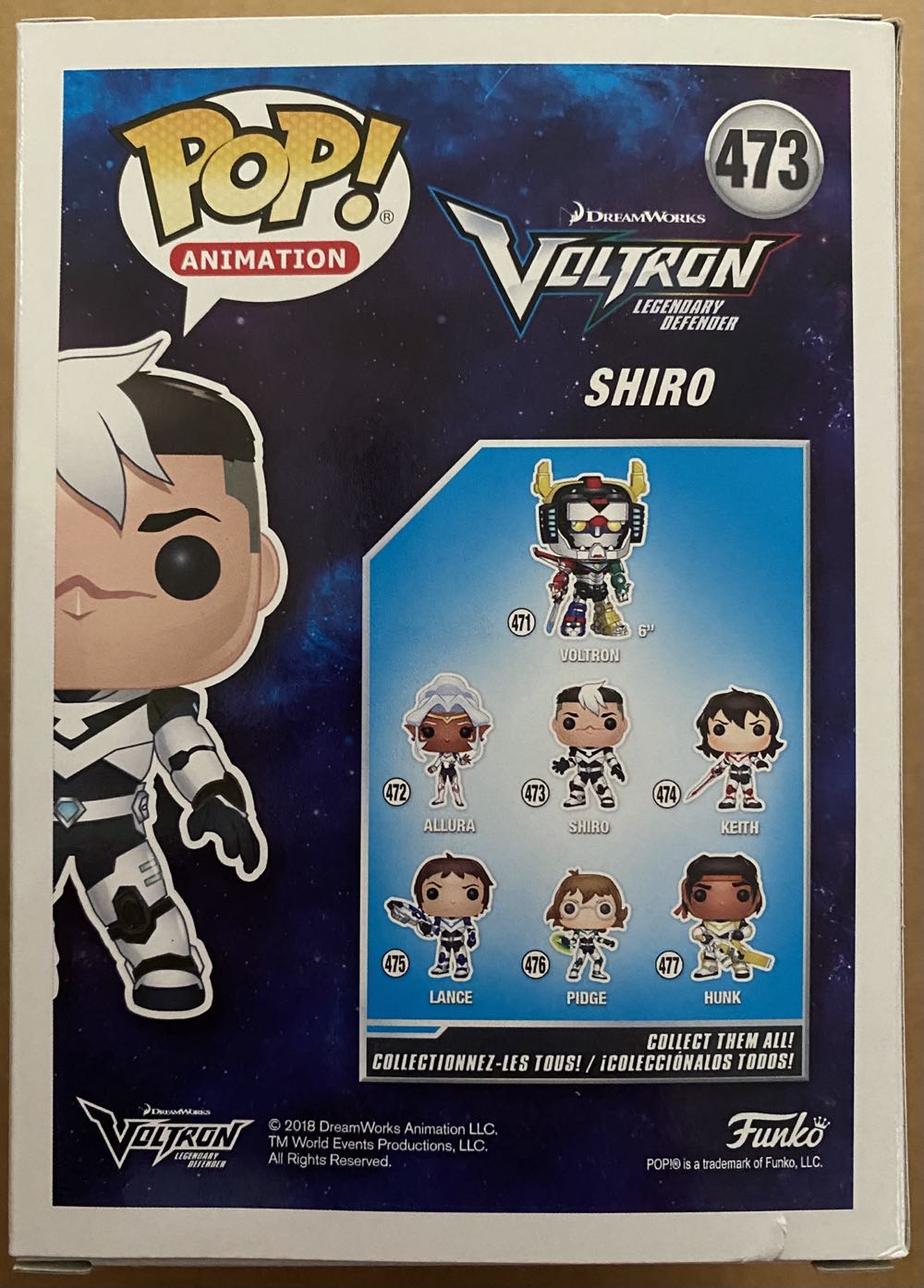 Pop! Animation (Voltron Legendary Defender): #473 Shiro - Funko (Voltron Legendary Defender) action figure collectible [Barcode 889698341929] - Main Image 3