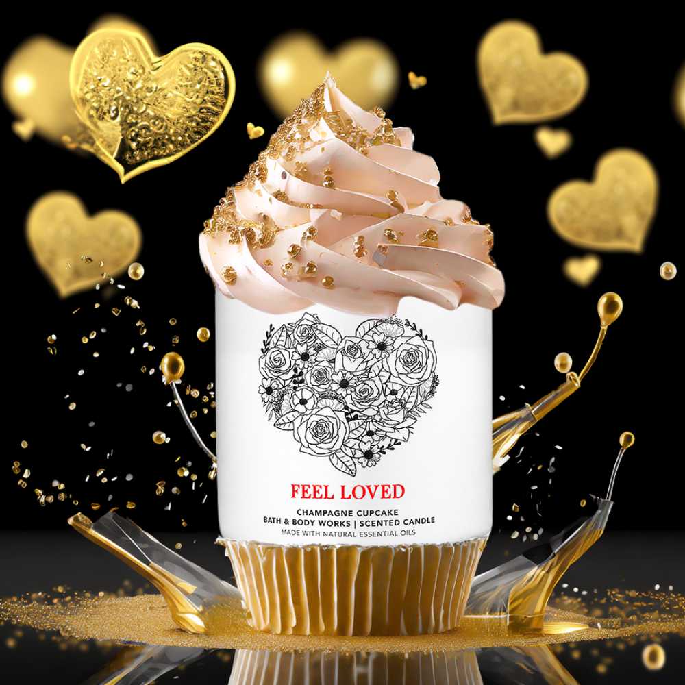 CANDLE: Valentine’s Day Bath & Body Works Champagne Cupcake- Feel Loved 2023 - Bath & Bodyworks Candle (Valentine’s Day Candles) action figure collectible [Barcode 1661571001781] - Main Image 4