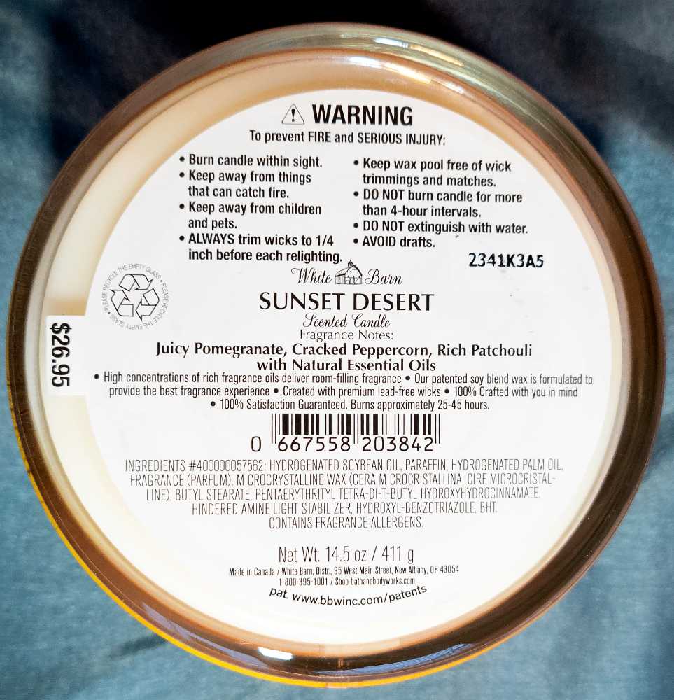 CANDLE: Desert Bath and Bodyworks Sunset Desert 2023 - Bath & Bodyworks Candle (Desert Candles) action figure collectible [Barcode 2118322077100] - Main Image 2