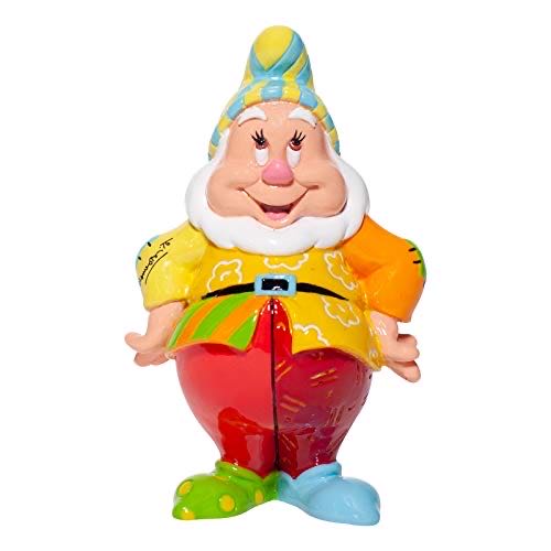 Enesco Disney By Romero Britto Snow White And The Seven Dwarfs Happy Miniature Figurine 4.7 Inch Multicolor  action figure collectible [Barcode 028399270484] - Main Image 1