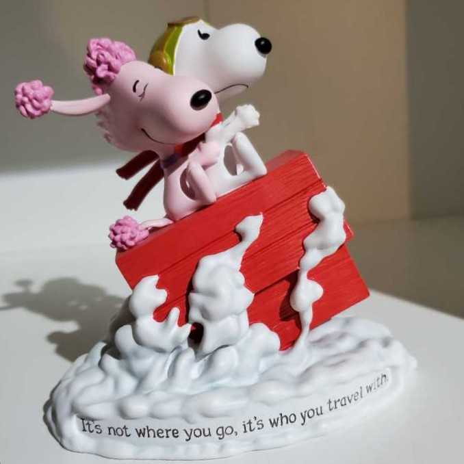 Snoopy Hallmark Blue Sky Peanuts Movie Snoopy & Fifi Figurine Need Repair 5x6 Travel  action figure collectible [Barcode 763795070190] - Main Image 2