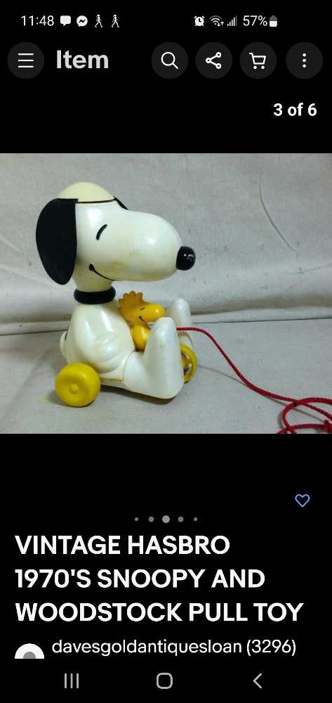 Snoopy Pull Along  action figure collectible - Main Image 3