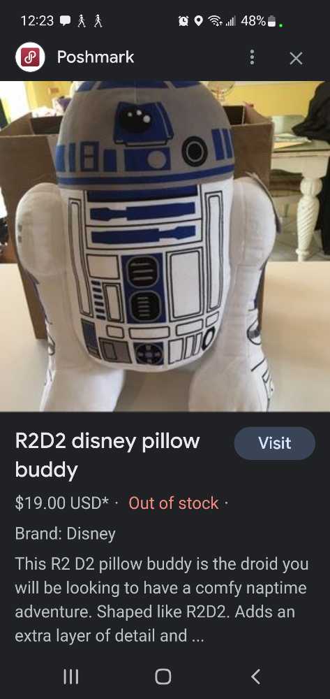 Star Wars R2-D2 Pillow Buddy  action figure collectible [Barcode 032281244095] - Main Image 2