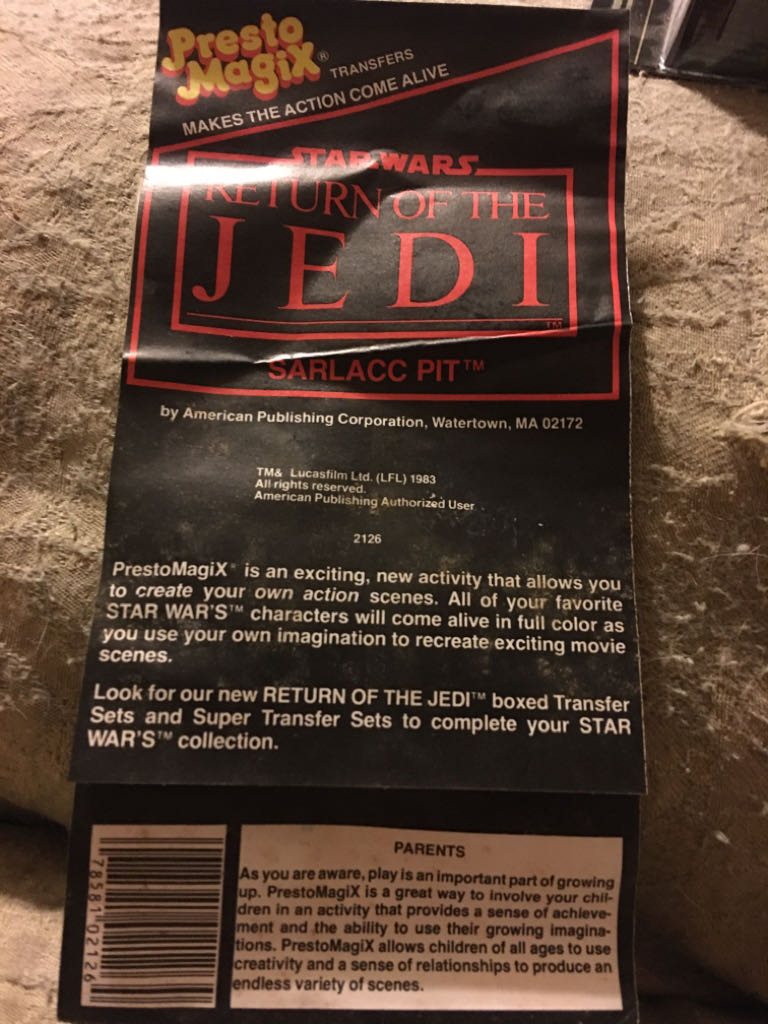 Presto Magix Transfers Star Wars Return Of The Jedi Sarlacc Pit  action figure collectible [Barcode 078581021264] - Main Image 2