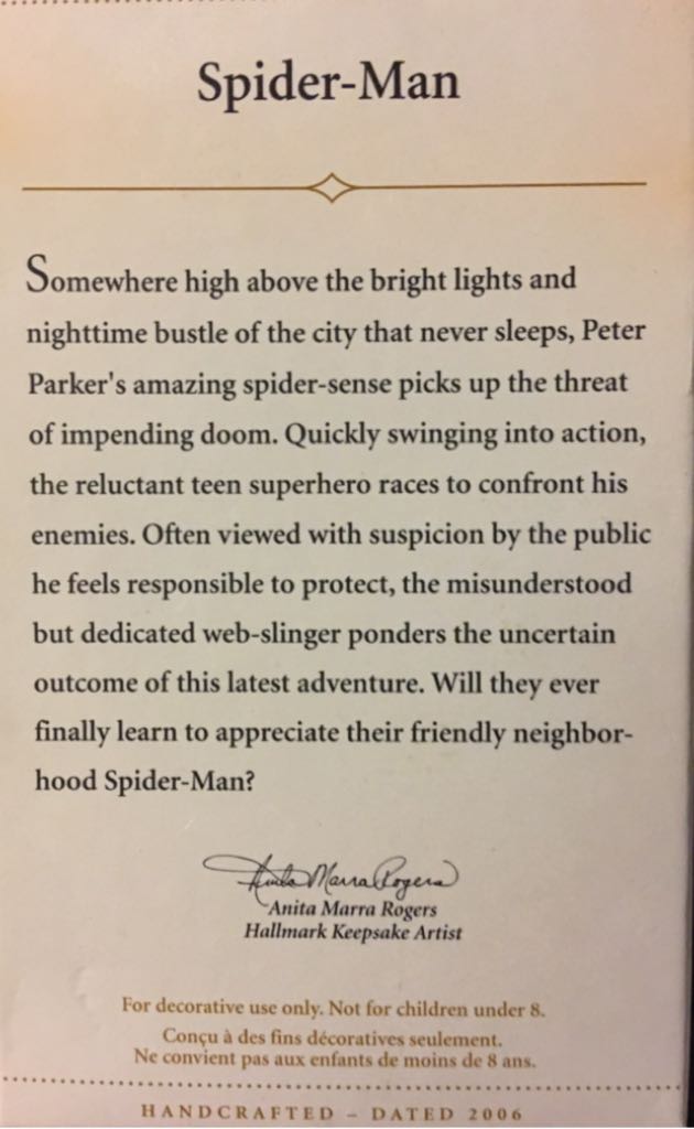 Spider-man Hallmark (2006)  action figure collectible - Main Image 2