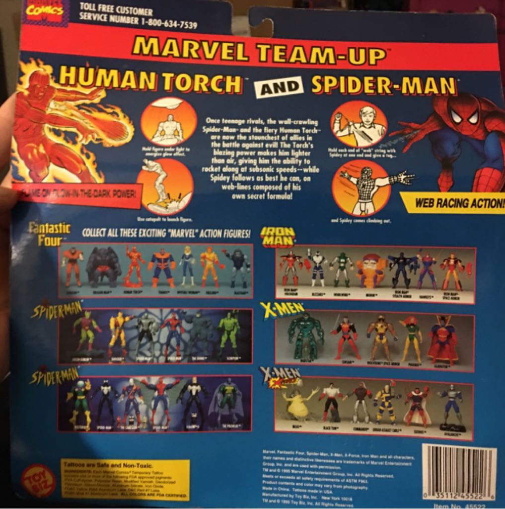Marvel Team-Up Human Torch And Spider-Man - Toy Biz action figure collectible [Barcode 035112455226] - Main Image 2