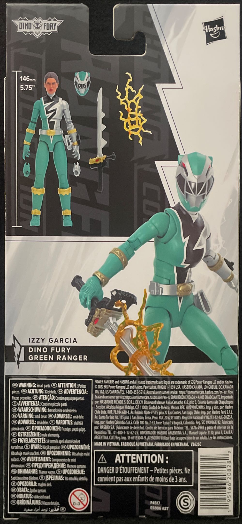 Dino Fury Green Ranger - Hasbro (PR Dino Fury) action figure collectible [Barcode 195166208282] - Main Image 2