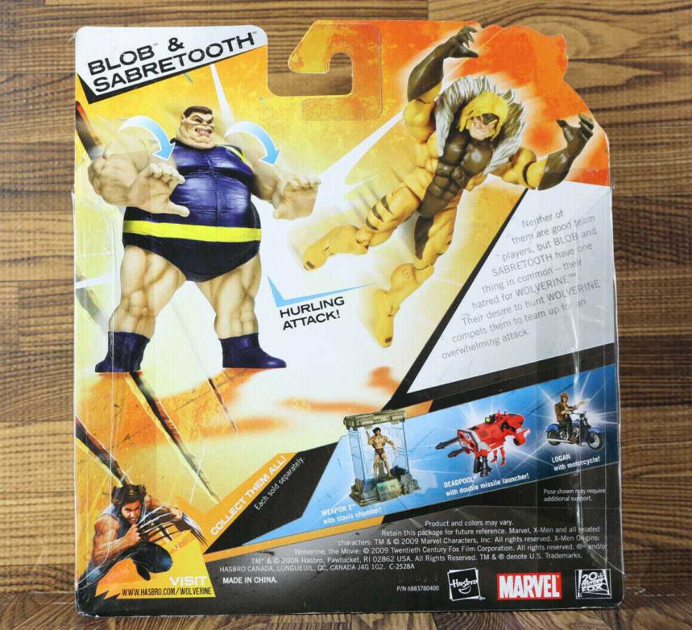 X-Men Origins Wolverine Deluxe BLOB & SABRETOOTH Action Figures   action figure collectible - Main Image 2