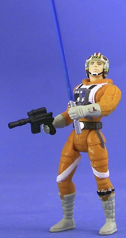Luke Skywalker (X-Wing Fighter Pilot Gear, Long Saber) Red Card - Hasbro (Power Of The Force - Red Card) action figure collectible [Barcode 076281695815] - Main Image 3