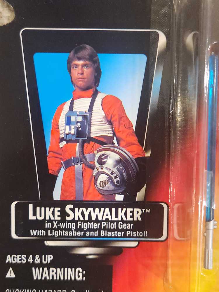 Luke Skywalker (X-Wing Fighter Pilot Gear, Long Saber) Red Card - Hasbro (Power Of The Force - Red Card) action figure collectible [Barcode 076281695815] - Main Image 4