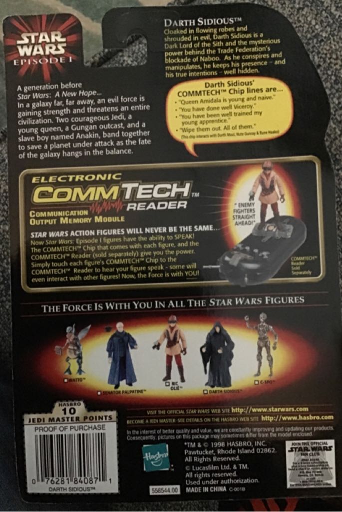 Star Wars Episode 1 Darth Sidious Commtech  action figure collectible - Main Image 2