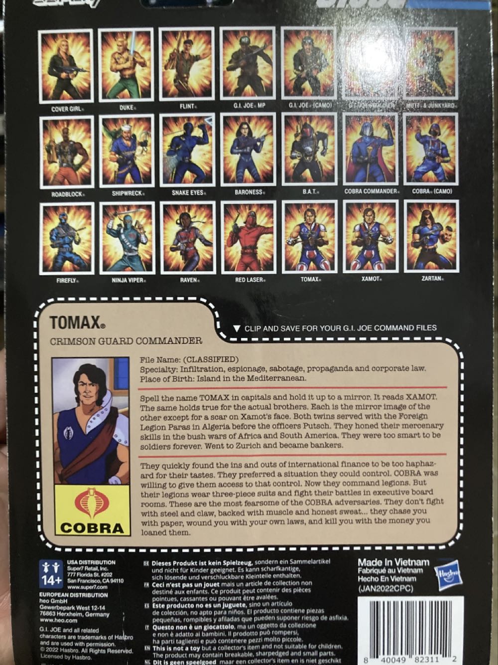 Tomax - Super7 (G.I. Joe) action figure collectible [Barcode 840049823112] - Main Image 3