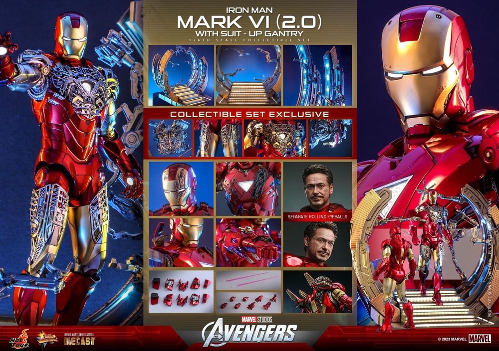 Hot Toys MMS 688 Avengers Iron Man Mark VI W/Gantry (die-cast 2.0) - Hot Toys (Iron Man) action figure collectible - Main Image 3